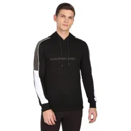 Arrow Sport Black Cotton Regular Fit Printed Hooded SweatShirt-picture-45