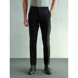 Arrow Sport Black Cotton Slim Fit Trousers-picture-17