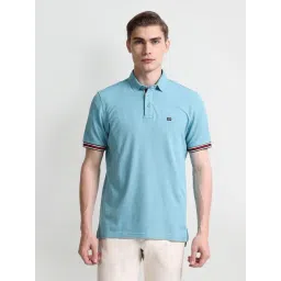 Arrow Sport Blue Cotton Regular Fit Polo T-Shirt-picture-45