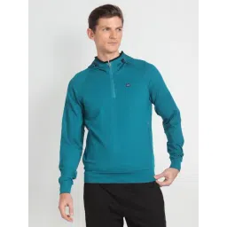Arrow Sport Blue Regular Fit Hooded Sweatshirt-picture-24