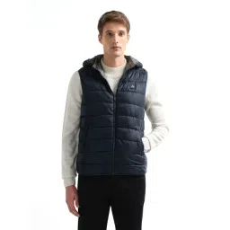 Arrow Sport Blue Regular Fit Quilted Hooded Jacket-picture-27