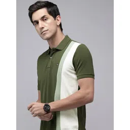 Arrow Sport Colourblocked Polo Collar Pure Cotton T-shirt-picture-29