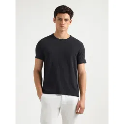 Arrow Sport Dark Grey Cotton Regular Fit Self Pattern T-Shirt-picture-24