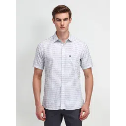 Arrow Sport Grey Cotton Regular Fit Checks Shirt-picture-22