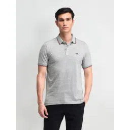Arrow Sport Grey Cotton Regular Fit Polo T-Shirt image 1