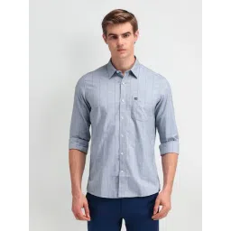 Arrow Sport Grey Cotton Slim Fit Striped Shirt-picture-27