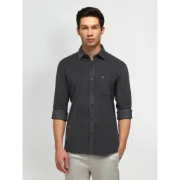 Arrow Sport Grey Cotton Slim Fit Texture Shirt-picture-29
