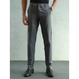 Arrow Sport Grey Cotton Slim Fit Trousers-picture-46