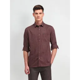 Arrow Sport Maroon Slim Fit Printed Shirt-picture-30