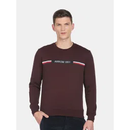 Arrow Sport Men Brown Printed Cotton Sweatshirt-picture-26