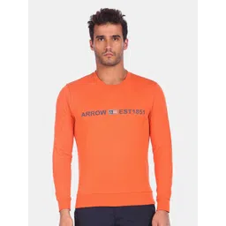Arrow Sport Men Orange Brand Logo Printed Sweatshirt-picture-31