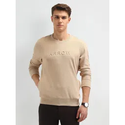 Arrow Sport Men Printed Round Neck Cotton Pullover Sweatshirt-picture-29