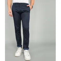 arrow sport Men Slim Fit Blue Cotton Blend Trousers-picture-13