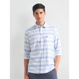 Arrow Sport Men Slim Fit Horizontal Stripes Opaque Striped Casual Shirt-picture-22