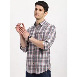 Arrow Sport Men Slim Fit  Spread Collar Plaid Checked Casual Cotton Shirt-picture-27