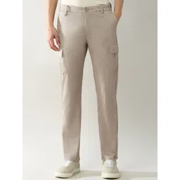 Arrow Sport Men Solid Classic Regular Fit Mid-Rise Flat-Front Cargos Trousers-picture-14