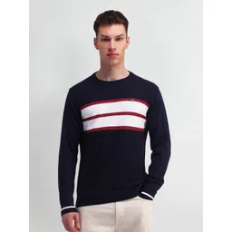 Arrow Sport Men Striped Long Sleeves Round Neck Pullover Sweaters-picture-12