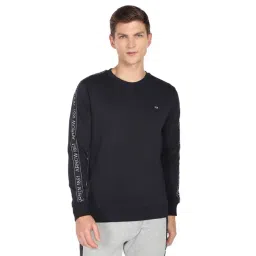 Arrow Sport Navy Cotton Regular Fit Printed SweatShirt-picture-31
