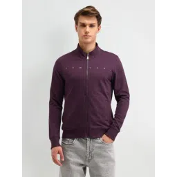 Arrow Sport Purple Cotton Slim Fit Printed Sweatshirt-picture-15