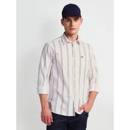Arrow Sport Slim Fit Multi Striped Spread Collar Long Sleeves Cotton Casual Shirt-picture-30