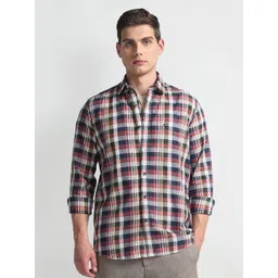 Arrow Sport Tartan Checked Slim Fit Pure Cotton Casual Shirt-picture-22