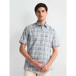 Arrow Sport Tartan Checked Twill Weave Pure Cotton Casual Shirt-picture-14