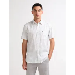 Arrow Sport White Cotton Regular Fit Floral Print Shirt-picture-35