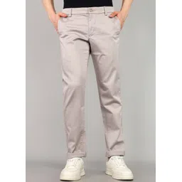 arrow sport Men Slim Fit Beige Polyester Trousers image 1