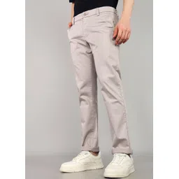 arrow sport Men Slim Fit Beige Polyester Trousers image 3