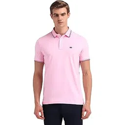 Arrow Men's Solid Half Sleeves Regular fit Cotton Polo Shirt-image-46