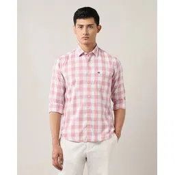 arrow sports Men Checked Slim Fit Shirt with Patch Pocket-picture-14