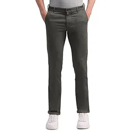 arrow sports Men's Green Self-Design Mid Rise Cotton Button Slim Fit Flat Front Slant Pocket Trousers-picture-20