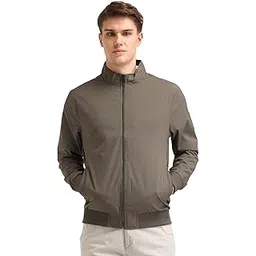 arrow sports Men's Grey Geometric High Neck Long Sleeve Casual Polyester Regular Fit Jacket-picture-26