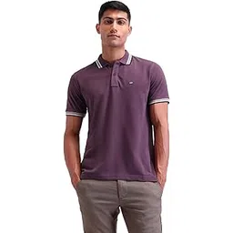 arrow sports Men's Purple Solid Polo Collar Half Sleeve Casual Cotton Regular Fit Polo Shirt-picture-27