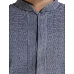 ARRUGA Ethnic Motifs Embroidered Kurta With Pyjamas image 4