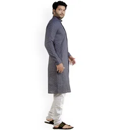 ARRUGA Ethnic Motifs Embroidered Kurta With Pyjamas image 3