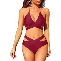 ARSH LIFESTYLE Quick-Dry Halter Neck Swim Bikini Set-picture-20