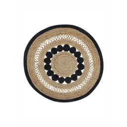 Art Avenue Ajman Beige & Black Textured Round Floor Jute Carpet-picture-17