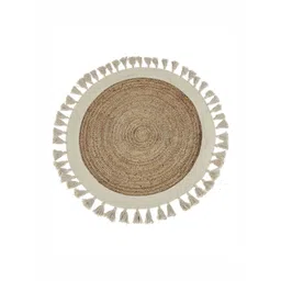 Art Avenue Astro Beige & White Textured Tassels Round Floor Jute Carpet-picture-18
