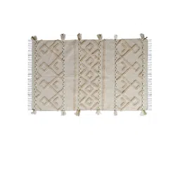 Art Avenue Beige Geometric Embroidered Cotton Rectangular Carpet-picture-30
