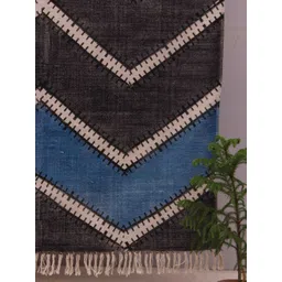 Art Avenue Black & Blue Chevron Printed Cotton Rectangular Carpets-picture-14