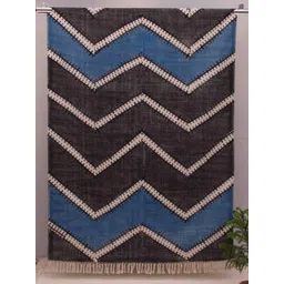 Art Avenue Black & Blue Geometric Printed Cotton Carpet-picture-19