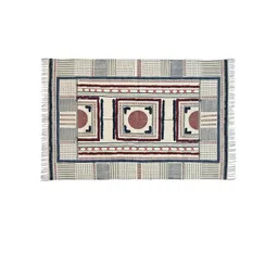 Art Avenue Blue & Brown Printed Cotton Carpet image 3