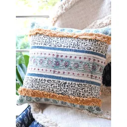 Art Avenue Blue & Green Ethnic Motifs Cotton Square Cushion Cover-picture-33