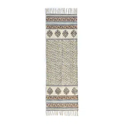 Art Avenue Blue & Yellow Printed Cotton Dhurrie Runner-picture-38