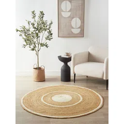 Art Avenue Christchurch Beige Circular Shaped Hemp Carpet image 4