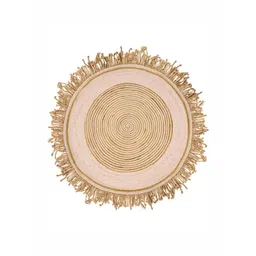 Art Avenue Gisborne Beige & Pink Textured Round Floor Jute Carpet-picture-15