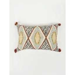 Art Avenue Green & Brown Ethnic Motifs Rectangle Cushion Covers-picture-26