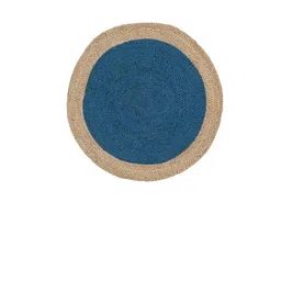 Art Avenue Latvia Blue & Brown Colourblocked Round Jute Carpets-picture-23