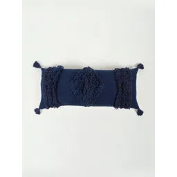 Art Avenue Navy Blue & White Embroidered Rectangle Cushion Covers-picture-40